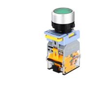 Green Waterproof Switch LED Power Button Instantaneous Reset Self-Lock 2/3 Position 22mm With Light 6V 24V 380V 10A 2NO2NC1NO1NC Green(1NO1NC_FIXED_12V)