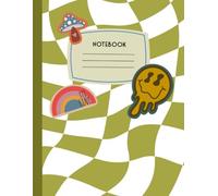 Green Wavy Checkered Composition Design Multipurpose Notebook, 8.5x11 inches