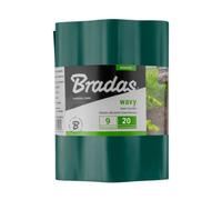 Green Wavy Plastic Lawn Edging Strip 20 Cm X 9 M, Uv-Resistant Plastic