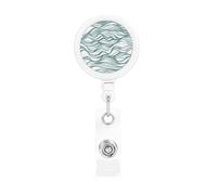 Green Wavy Stripe Retractable Badge Holder Convenient and Durable for Offices Schools and Hospitals Use