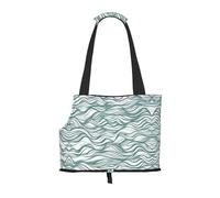 Green wavy stripe Small pet carrier suitable for shopping malls airplanes buses and subways