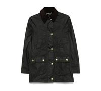 Green Wax Coated Jacket with Corduroy Collar - female - Barbour - Light Jackets - Green - L - Jackets L
