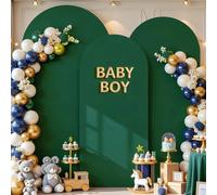 Green Wedding Arch Cover (7.2FT, 6.6FT, 6FT) Set of 3 Arch Covers Stretchy Backdrop Spandex Fitted Chiara Backdrop Stands Cover for Birthday Party Baby Shower Wedding Arch Stand Decoration