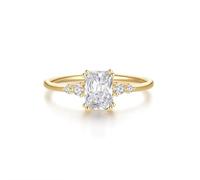 Green Wedding Ring Wedding Rings 14K Gold Au585 Size M 1/2 Marquise Lab Created Emerald Stackable for Mother Premium