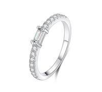 Green Wedding Ring Wedding Rings White Gold 9K Au375 Size K 1/2 Rectangle 7X9mm Lab Created Emerald Stackable for Mother Elegant