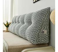 Green Wedge Headboard Pillow Triangle Bolster Cushion for Bed & Daybed Removable Cover Comfortable Support (180x50x20cm)