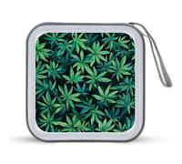 Green Weeds Funny CD Holder 40 Capacity DVD Case Disc Protective Storage Organizer Bag for Car Home Travel