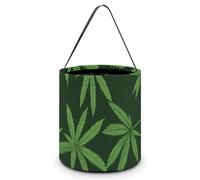 Green Weeds Pattern Cute Halloween Tricking Or Treating Bag Candy Bucket Tote Gift Storage Bags