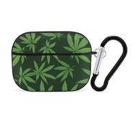 Green Weeds Pattern Headphone & Earphone Cases Compatible with Airpod Pro Scratch-Resistant PC Protective Cover with Keychain Black-style