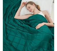 Green Weighted Blanket for Adults 12lbs, 48"x72", Twin Full Size Cooling Heavy Throw Blanket for 110-130lbs, Microfiber Soft Thick Big Blankets Weighted Comforter Breathable Gift for Sleeping