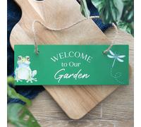 Green Welcome to Our Garden Hanging Sign