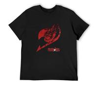Green Well Lightn Cotton Division Fairy Tail T-Shirt avec Logo Fairy Tail,Men's T Shirt Black 3XL