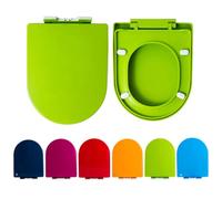Green,Wemune D Shape Toilet Seat Soft Close, Quick Release Toilet Seats for Easy Clean, PP Material Simple Top Fixing Colored Loo Seat Toilet Lid D Shaped