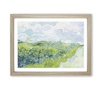 Green Wheat Fields By Vincent Van Gogh Classic Painting Framed Wall Art Print, Ready to Hang Picture for Living Room Bedroom Home Office Décor, Oak A3 (46 x 34 cm)