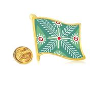 Green Wheat Mexico Totems Ancient Civilization Golden Metal Flag Lapel Pin Badge