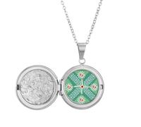 Green Wheat Mexico Totems Ancient Civilization Locket Necklace Hold Picture Jewelry Birthday Gift