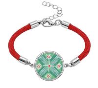 Green Wheat Mexico Totems Ancient Civilization Lucky Red String Bracelet Rope Bracelet Handmade