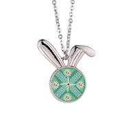 Green Wheat Mexico Totems Ancient Civilization Rabbit Necklace Pendant Bunny Animal Jewelry Gift