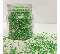 Green & White 100s & 1000s Sugar Sprinkles Cupcake Decorations (100g)