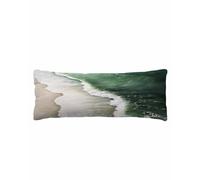 Green White Beach Body Pillow Cover 20 x 54 Inch Decorative Pillow Cover Modern Geometric Coastal Seawaves Lumbar Pillowcase Seasonal Rectangle Cushion Case for Couch Sofa Bed Living Room