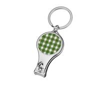 Green White Checkered Pattern Nail Clippers Toenail Clipper Cutters Professional Nail Trimmer Nail Cuticle Cutter for Women Men