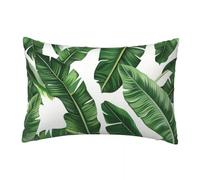 Green White Cushion Covers 70cm x 90cm Pack of 2 Soft Velvet Cushion Cover Leaf Sofa Cushions 28x36 Inch Throw Pillow Cases Decorative for Livingroom Bed Sofa Bedroom With Invisible Zipper -TER84
