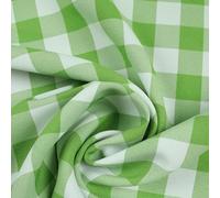 Green & White Gingham Check Bi-Stretch Panama Fabric Uniform Skirts 58" (1 Metre, Green & White 6461)