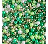 Green white gold metallic sprinkles edible pearls cupcake cake toppers biscuits ball mix pearls wicked party decoration 100s 1000s football eid baking MISTLETOE KISSES