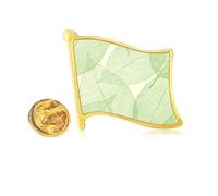 green white illustration pattern Golden Metal Flag Lapel Pin Badge