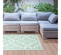 Green & White Indoor / Outdoor, Patio, Beach, Camping, Picnic Rug Waterproof Mat