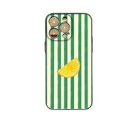 Green White Lemon Azulejo Stripe Aesthetic Y2K TPU Custom Compatible With iPhone 7 7S 8 SE 2020 X XR XS 11 12 13 14 15 16 16E 17 Air Pro Max Plus Mini Case Design Personalised Name Cover Silicone