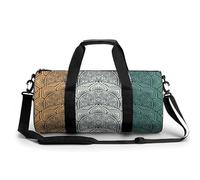 Green White Mandala Sport Duffel Bag Gym Bag Weekend Overnight Bag for Travel Camping Hiking Beach 45x23x23cm