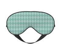 Green White Square 4 Green White Square Sleep Masks Adjustable Strap Soft Eye Mask for Women Men Travel Work Home