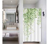 Green White Stable Shower Curtain Natural Watercolour Botanical Crying Eucalyptus Leaves Bathroom Plants Shower Curtains Polyester Fabric Bathroom Decoration 92 x 183 cm