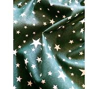 Green & White Star Scandi Christmas Print Fabric, 110cm 100% Cotton (JLX0044GREEN)