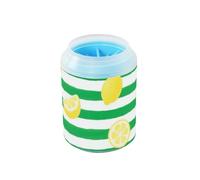Green White Striped Lemon Fruit Reusable Paw Cleaner Cup with Silicone Brush Soft Pets Bathing Brush for Dogs Cats limpiador de patas para perro