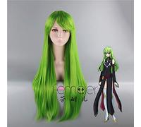 Green Wig ODE GEASS Lelouch of the Rebellion C.C. Cosplay Halloween Straight Long Hair Role Play