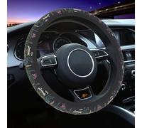 Green Wildflower Car Steering Wheel Cover for Women Men, Non-Slip Steering Wheel Protector, Universal 14"-15" Fit for Cars, SUVs, Trucks (Wild Flowers)