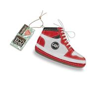 Green & Wilds Eco-Friendly Natural Dog Toy - Gordan Hi-Top Trainer Chew Toy - Red & White Trainer Shaped Toys For Dogs