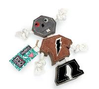 Green & Wilds Eco-Friendly Natural Dog Toy - I AM A Robot - Suede & Jute Sustainable Chew Toy