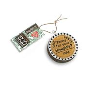Green & Wilds Eco-Friendly Natural Dog Toy - Penny For Your Thoughts Chew Toy For Dogs - Round Coin Shaped Funny Pun Pets Toys