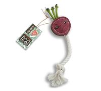 Green & Wilds Eco-Friendly Natural Dog Toy - Ruby the Radish Chew Toy - Radish Shaped Food Themed Toy For Dogs with Rope