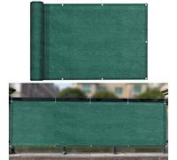 Green Windbreak Fence 95 x 950 cm - Dust & Wind Barrier with Grommets & Cable Ties for Terraces Railings Balconies - Garden Protection Solution