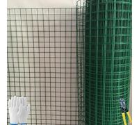 Green Wire Garden Fence, 6x6cm Mesh Size, 3.4mm Diameter for Seedling Protection, Vegetable & Fruit Planting, 1.5x30m Length, Ideal for Garden Borders