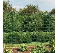 Green Wire Mesh Fence Set - 1.6 x 10m Metal Garden Fence Panels with Ground Sleeves Ideal for Outdoor Use Secure Your Garden and Outdoor Spaces