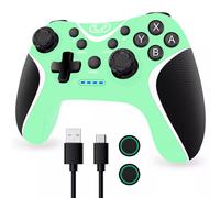 (Green) Wireless Nintendo Switch Controller with Programmable/Vibration/Turbo Compatibility with Nintendo Switch/Lite/OLED/Windows PC(Red Blue)