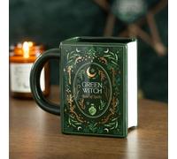 Green Witch Book-Shaped Mug - 450Ml Ceramic Spellbook Mug For Nature Lovers