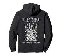 Green Witch Cottagecore Tarot Aesthetic Forest Back Graphic Pullover Hoodie