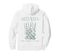 Green Witch Cottagecore Tarot Forest Witchy Back Graphic Pullover Hoodie