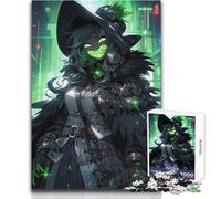 Green Witch Cyberpunk Art Teenager Jigsaw Puzzles 1000 Pieces Educational Observation Skill Game Perfect Meaningful Festive Gift Size 50x75cm